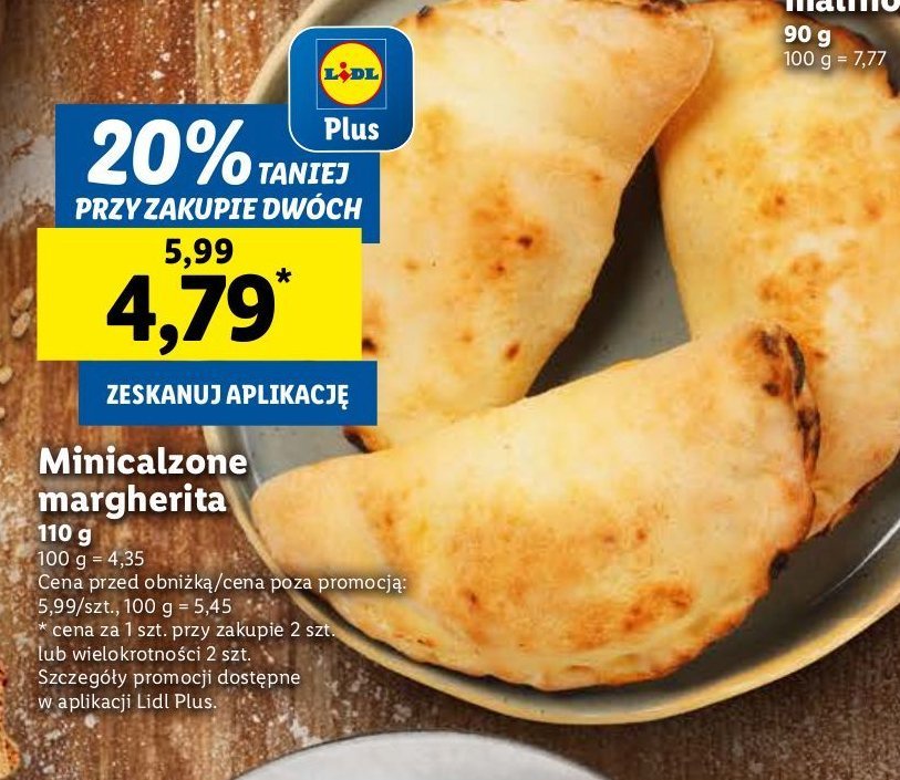 Minicalzone margherita promocja w Lidl