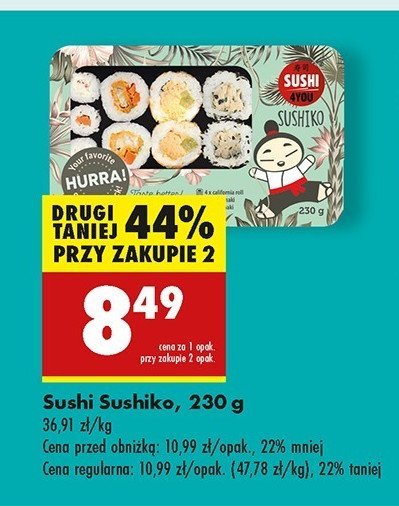 Sushi sushiko Sushi 4you promocja w Biedronka