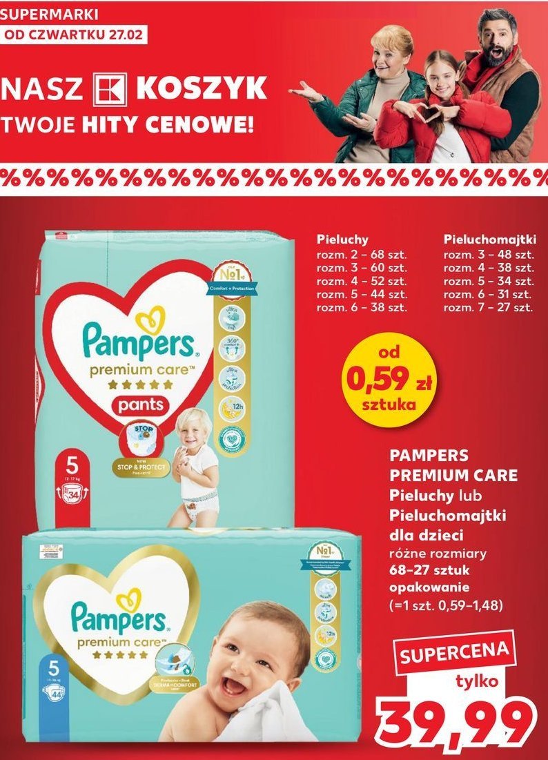 Pieluszki dla dzieci 3 midi Pampers premium care promocja