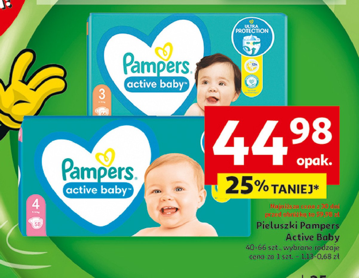 Pieluszki dla dzieci maxi 4 Pampers active baby promocja