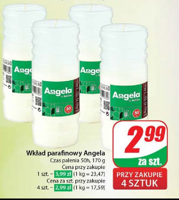 Wk艂ad parafinowy 50 h Angela promocja