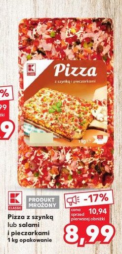 Pizza z salami, szynką i pieczarkami K-classic promocja