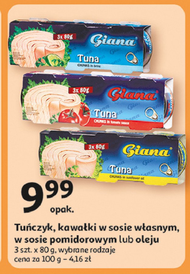Tuńczyk kawałki w sosie pomidorowym Giana promocja w Auchan