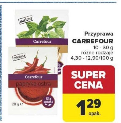 Przyprawa CARREFOUR różne rodzaje promocja w Carrefour