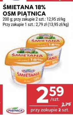 Śmietana 18% OSM Piątnica promocja w Stokrotka