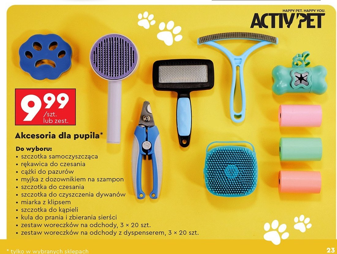 Szczotka do czesania Activ pet promocja w Biedronka