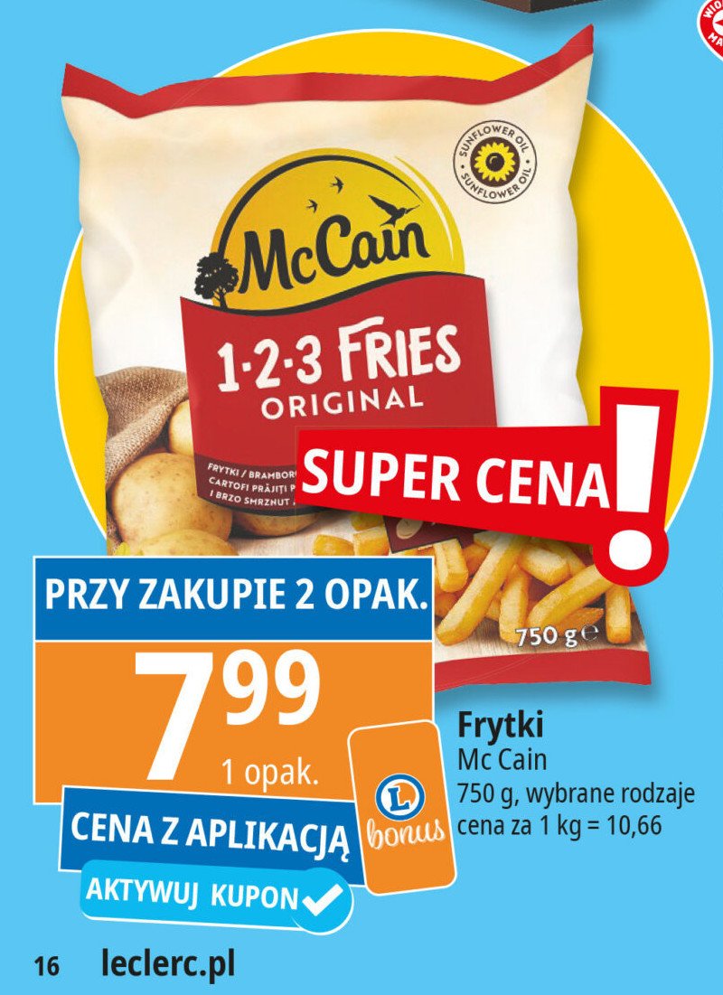 Frytki original Mccain 1-2-3 promocja w Leclerc