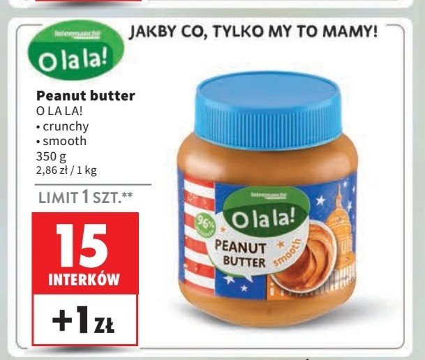 Masło orzechowe crunchy O la la! promocja