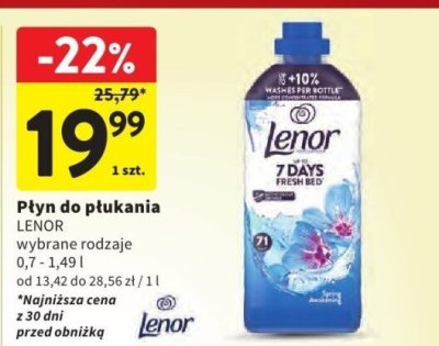 Płyn do płukania LENOR wybrane rodzaje promocja w Intermarche
