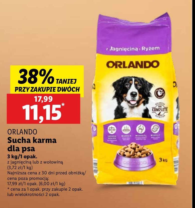 Karma dla psa nuggetsy wołowiną Orlando promocja