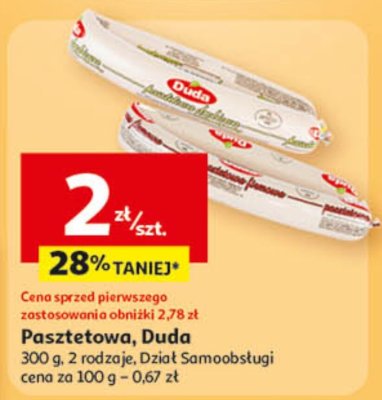 Pasztet Duda 300 g, 2 rodzaje, Dział Samoobsługi promocja w Auchan