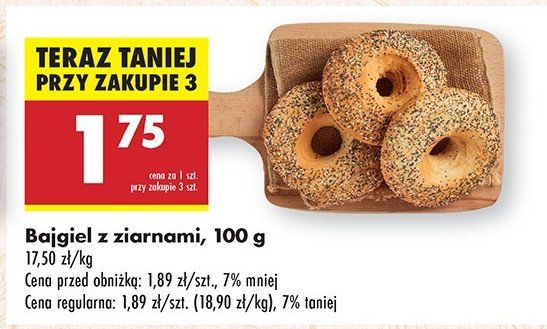 Bajgiel z ziarnami promocja w Biedronka