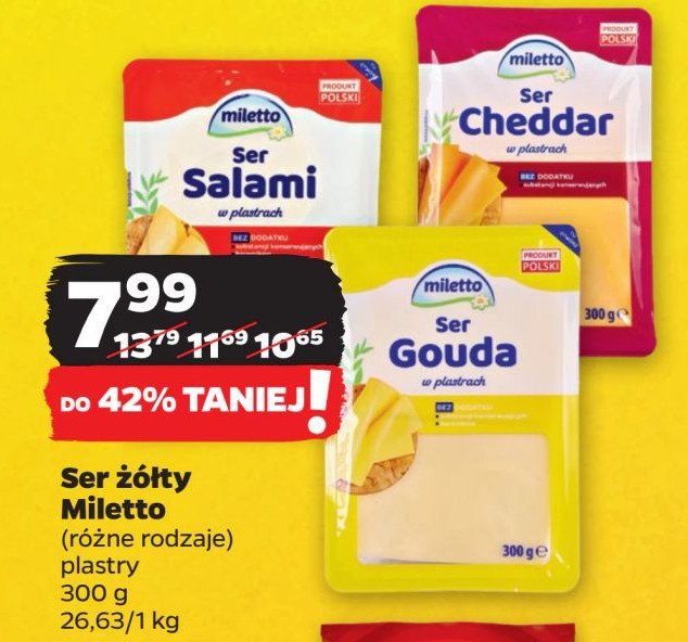 Ser cheddar plastry Miletto promocja