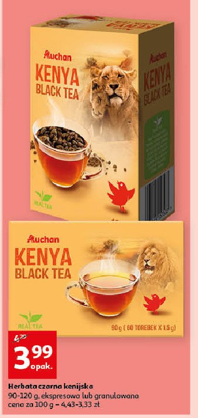 Herbata kenya Auchan różnorodne (logo czerwone) promocja
