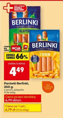 Parówki Berlinki, z  jalapeño promocja w Biedronka
