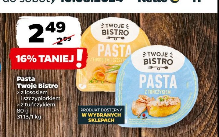 Pasta łososiowa z tuńczykiem TWOJE BISTRO promocja