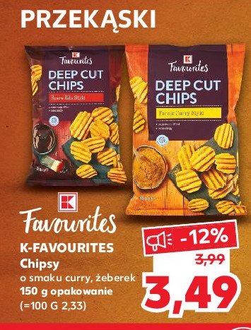 Chipsy o smaku curry K-classic favourites promocja