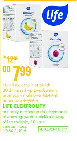 Elektrolity dla dzieci bananowe Life (super-pharm) promocja