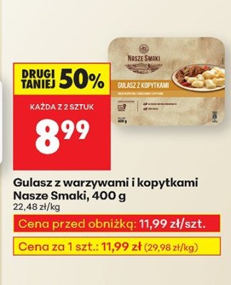 Gulasz z warzywami i kopytkami  promocja w Biedronka