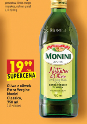 Oliwa extra vergine Monini nettare d'oliva promocja