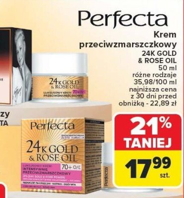 Krem przeciwzmarszczkowy Perfecta Multi Kolagen & Rose Oil 50 ml różne rodzaje promocja w Carrefour