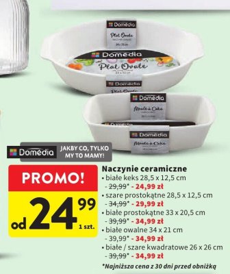 Naczynia ceramiczne Domedia białe owalne 34 x 21 cm promocja w Intermarche