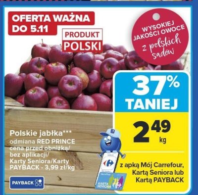 Jabłka Polskie RED PRINCE Carrefour Market promocja