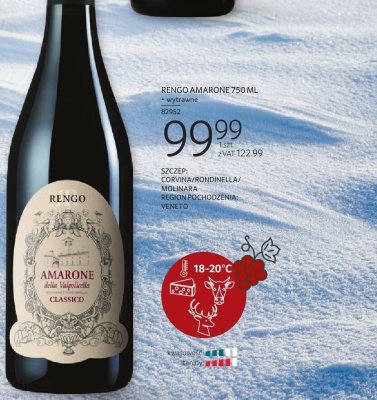 Wino czerwone RENGO AMARONE CLASSICO promocja w Selgros