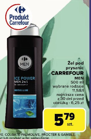 Żel pod prysznic ice power CARREFOUR MEN promocja w Carrefour Market