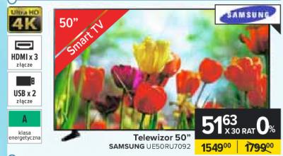 Telewizor 50" ue50ru7092 Samsung promocja