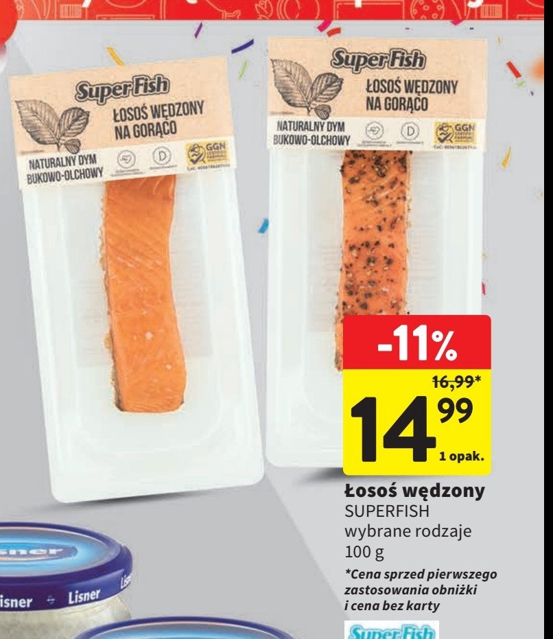 Łosoś wędzony na gorąco w dymie bukowo-olchowym z pieprzem Superfish promocja