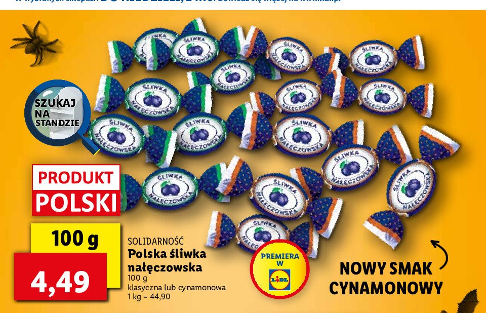 Cukierki cynamonowe Solidarność śliwka nałęczowska promocja