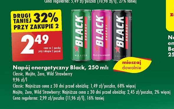 Napój energetyczny wild strawberry Black energy promocja