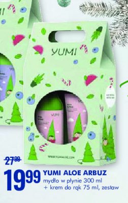 Zestaw w pudełku aloe arbuz: mydło w płynie 300 ml + krem do rąk 75 ml Yumi cosmetics promocja