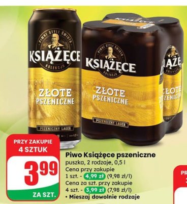 Piwo Książęce pszeniczne promocja w Dino