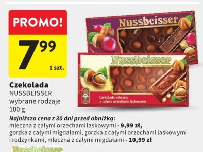 Czekolada NUSSBEISSER wybrane rodzaje promocja w Intermarche