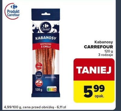 Kabanosy CARREFOUR 120g 3 rodzaje promocja w Globi