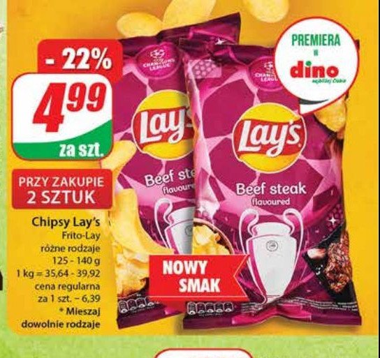 Chipsy sezonowany stek Lay's Frito lay lay's promocja