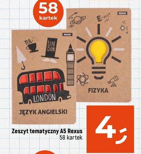 Zeszyt a5/58k język angielski Rexus promocja