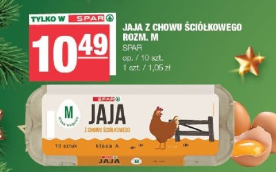 Jaja z chowu ściółkowego rozmiar M SPAR promocja w SPAR