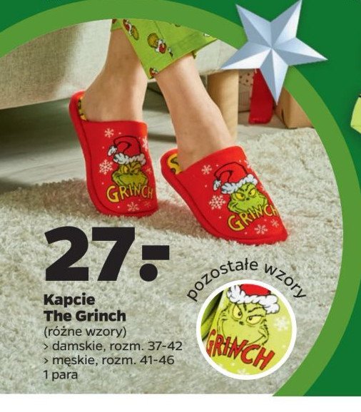 Kapcie the grinch 37-42 promocja