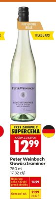 Wino Peter Weinbach Gewürztraminer białe półsłodkie promocja w Biedronka