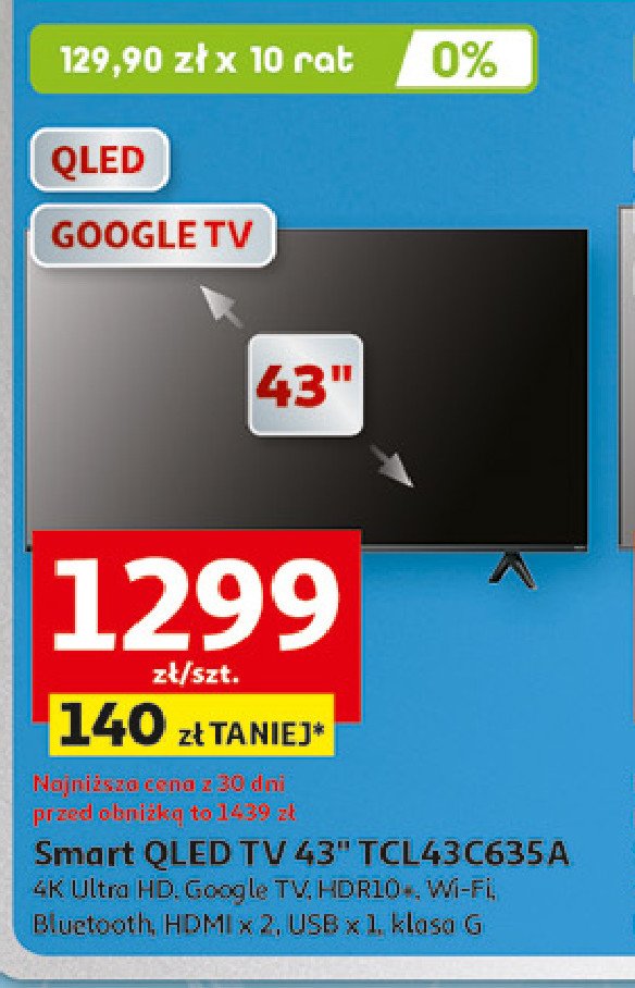 Telewizor 43" led 43p635a Tcl promocja