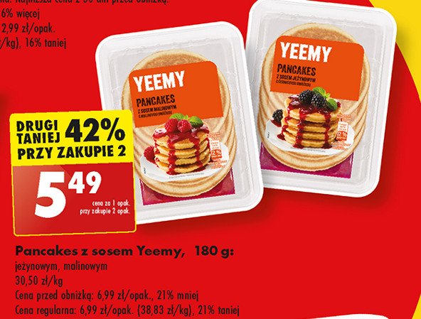 Pancakes z sosem jeżynowym Yeemy promocja