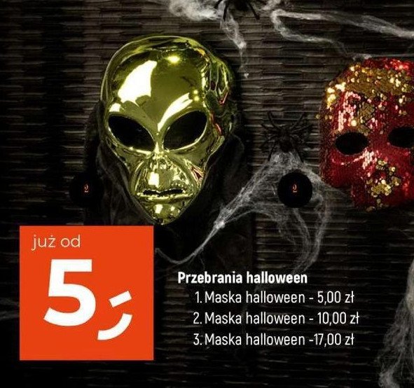 Maska halloween z cekinami promocja