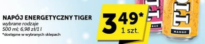 Napój energetyczny Tiger wybrane rodzaje promocja w Groszek