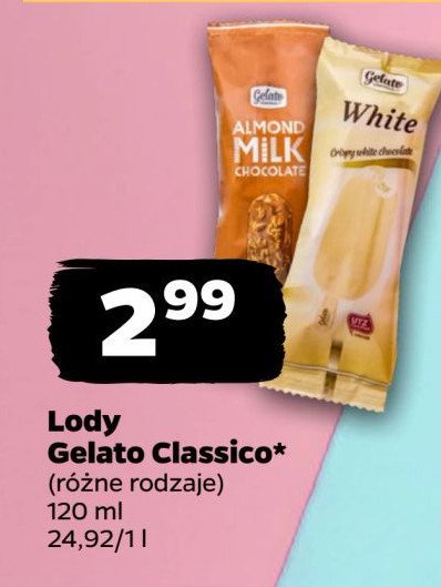 Lód almond milk chocolate Gelato classico promocja