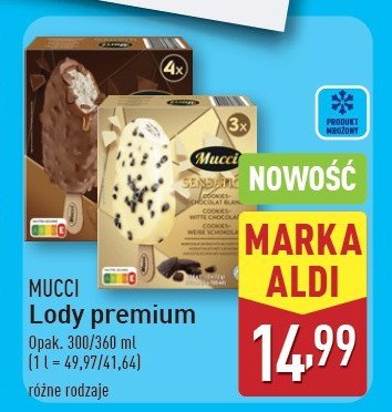 Lody biała czekolada Mucci promocja w Aldi