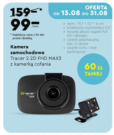 Kamera samochodowa max3 Tracer promocja