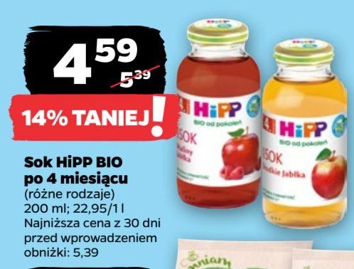 Sok maliny i jabłka Hipp promocja